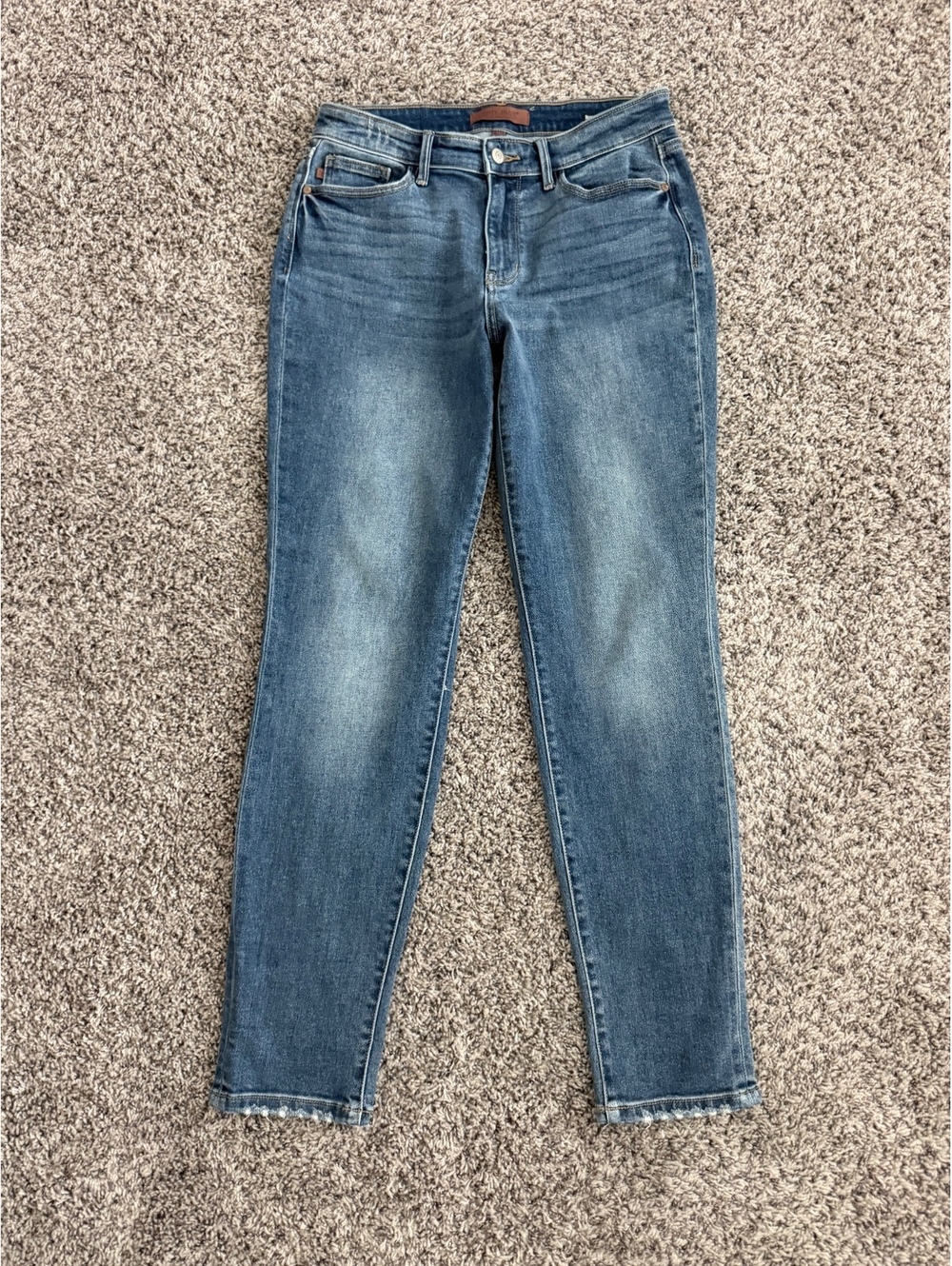 Judy Blue Medium Wash Blue Tone Boyfriend Fit Stretch Denim Jeans Women's Size 9
